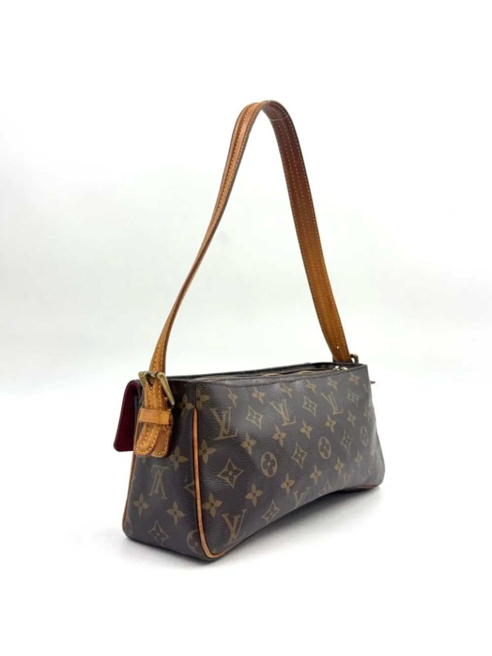 Louis Vuitton Viva Cite MM Monogram Blurry Leather Brown Shoulder Bag Gold